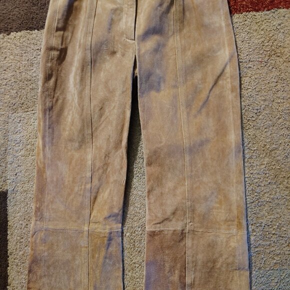 MAXIMA By Wilsons Size 2 Tan 100% Leather Women's Pants New (Unfinished Hem) - Picture 2 of 8